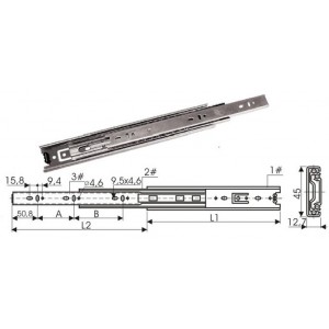Направляющие шариковые 45/350 мм DB4501Zn/350