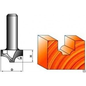 Фреза пазовая радиусная с перемычкой 16 x 35 х 25 мм S=8 GLOBUS 1009