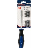 Отверточная рукоятка с набором бит, CR-V (9 шт.) КОБАЛЬТ Ultra Grip 646-676