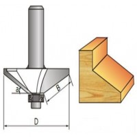Фреза кромочная конусная с бортом 45 гр. 35 x 16,5 мм S=8 GLOBUS 1022